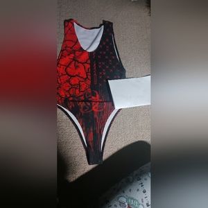 Red toxic bodysuit